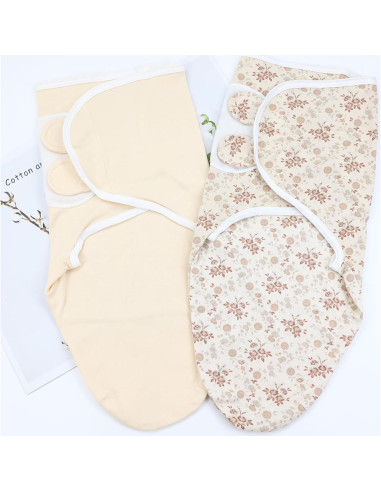 Cinaci 2 Paquete Mantitas y Gorras Bebé Algodón Suave