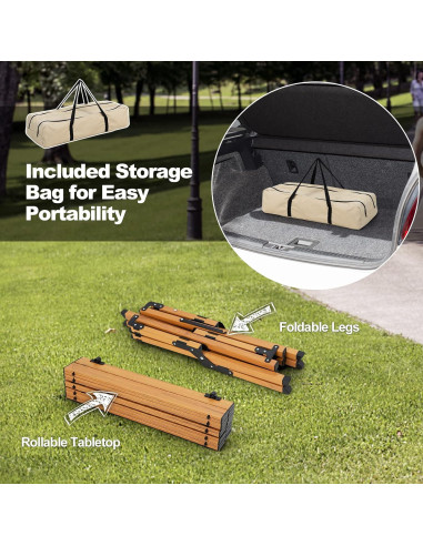 Mesa de Camping Plegable Giantex GX11005BN-PN Aluminio 50kg