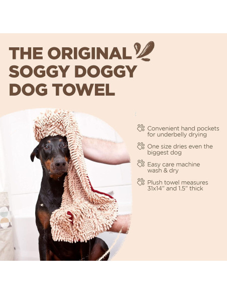 Toalla de Microfibra Soggy Doggy Super Shammy 79x36 cm Beige