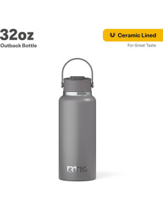 Botella Outback RTIC 0.95L Acero Inoxidable Aislada Grafito 2