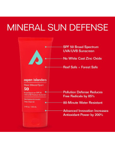 Protector Solar Mineral Deportivo SFP 50 Isleños de Aspen 100ml 2