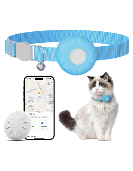 Rastreador GPS para Gatos ZITTZ - Collar Bluetooth iOS Azul