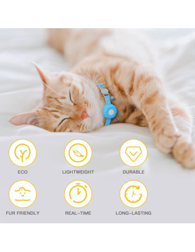 Rastreador GPS para Gatos ZITTZ - Collar Bluetooth iOS Azul