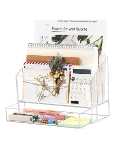 Organizador de Escritorio Acrílico HOMEBROS 3 Compartimentos