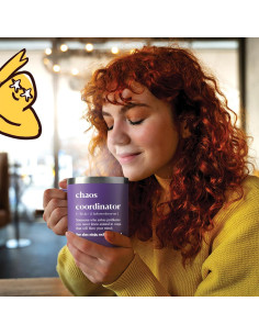 Taza Térmica Morada KLUBI 14oz Coordinador de Caos para Mujeres 2