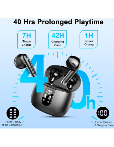 Auriculares Inalámbricos Wasart J55 Bluetooth 5.3 40H IP7