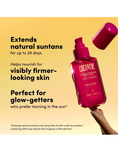 Coco & Eve Aceite Corporal Reafirmante 169.5 ml - Prolongador Bronceado