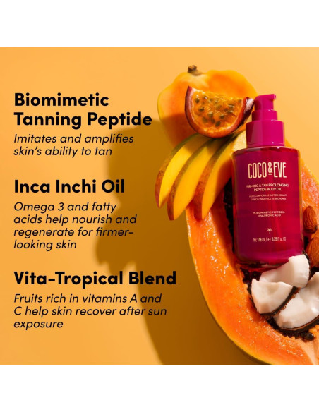 Coco & Eve Aceite Corporal Reafirmante 169.5 ml - Prolongador Bronceado