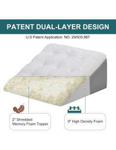 Almohada en Cuña TANYOO 10 Pulgadas Espuma Viscoelástica 2