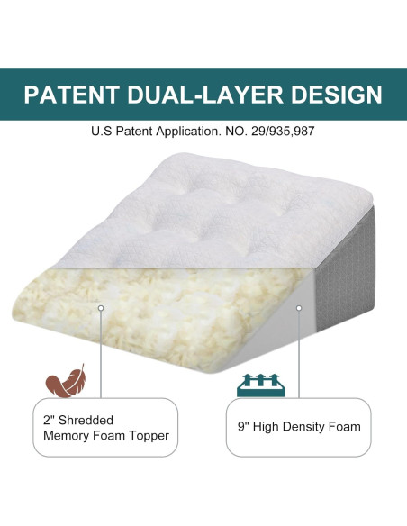 Almohada en Cuña TANYOO 10 Pulgadas Espuma Viscoelástica
