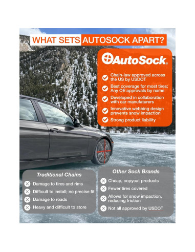 Calcetines de Nieve AutoSock HP697 para Neumáticos 225 mm