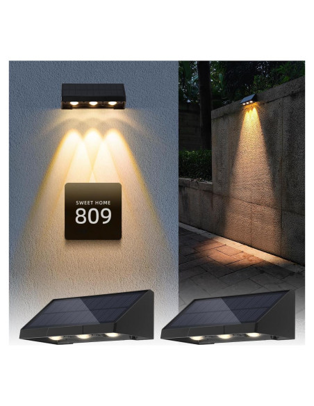 Luces de Pared Solares XmnSoly 2 Paquete LED Impermeables