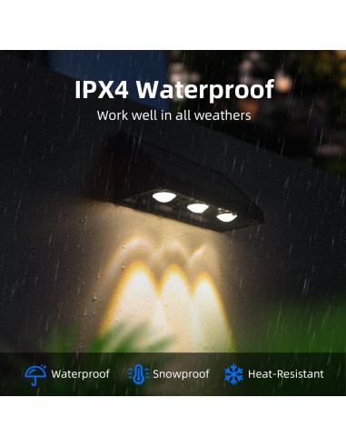 Luces de Pared Solares XmnSoly 2 Paquete LED Impermeables