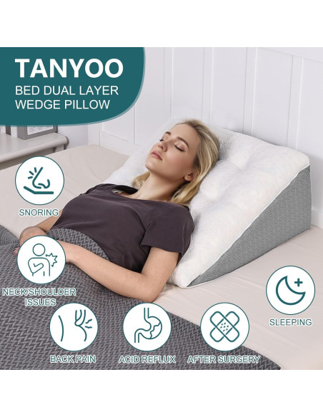 Almohada en Cuña TANYOO 10 Pulgadas Espuma Viscoelástica