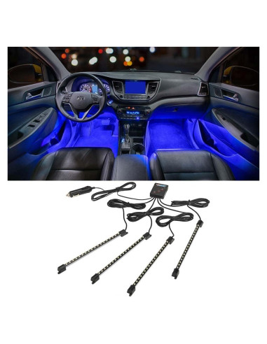 Kit de Iluminación Interior LEDGlow Azul 4 Piezas 72 LEDs SMD
