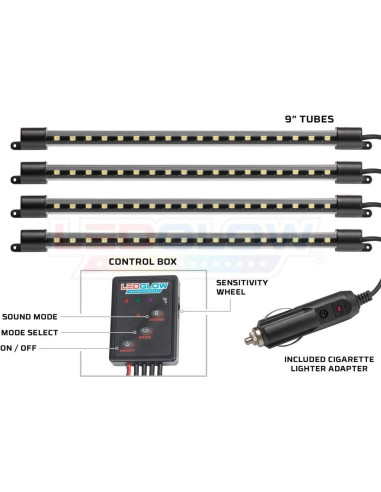 Kit de Iluminación Interior LEDGlow Azul 4 Piezas 72 LEDs SMD