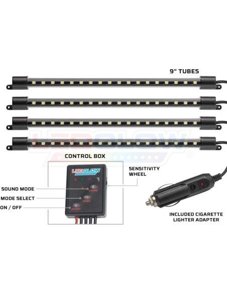 Kit de Iluminación Interior LEDGlow Azul 4 Piezas 72 LEDs SMD