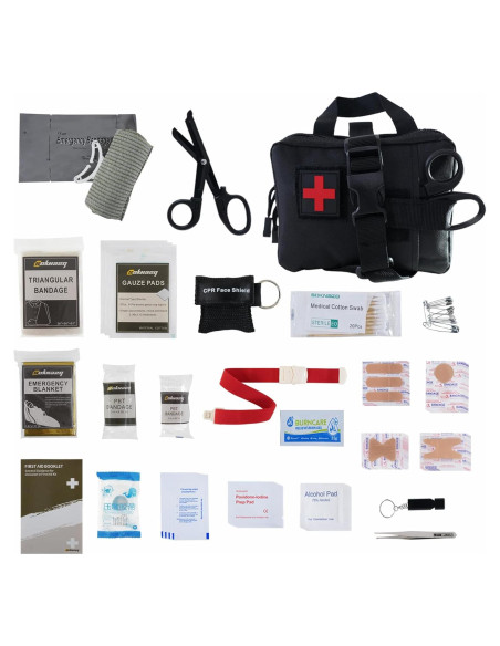 Kit de Primeros Auxilios IFAK Soknazq, 18x14x6 cm, Negro Kit de Primeros Auxilios IFAK Soknazq, 18x14x6 cm, Negro