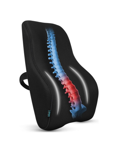Cojín Lumbar Vive - Espuma Viscoelástica 46x38 cm Negro