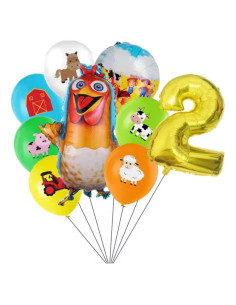 Conjunto de Globos de Granja para Cumpleaños - 8 Piezas