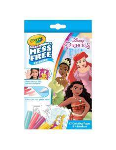 Conjunto Crayola Color Wonder Princesas Disney 12 Páginas 4 Marcadores
