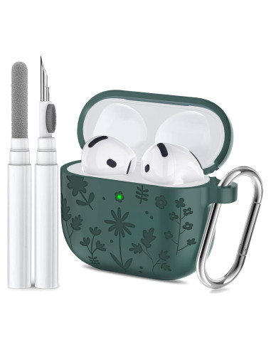 Funda Silicona AirPods 4ta Gen LDSXAY Verde Pino con Kit