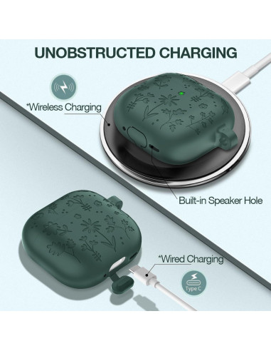 Funda Silicona AirPods 4ta Gen LDSXAY Verde Pino con Kit