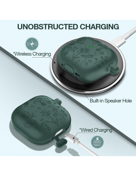 Funda Silicona AirPods 4ta Gen LDSXAY Verde Pino con Kit Funda Silicona AirPods 4ta Gen LDSXAY Verde Pino con Kit