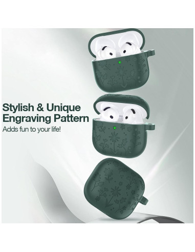 Funda Silicona AirPods 4ta Gen LDSXAY Verde Pino con Kit