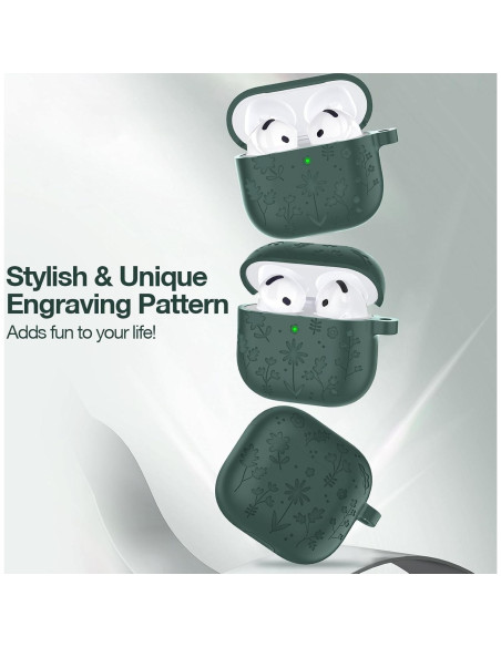 Funda Silicona AirPods 4ta Gen LDSXAY Verde Pino con Kit Funda Silicona AirPods 4ta Gen LDSXAY Verde Pino con Kit