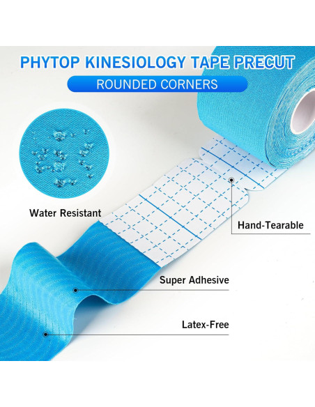 Cinta de Kinesiología PHYTOP - 80 Tiras Precortadas 25.4x5.1cm