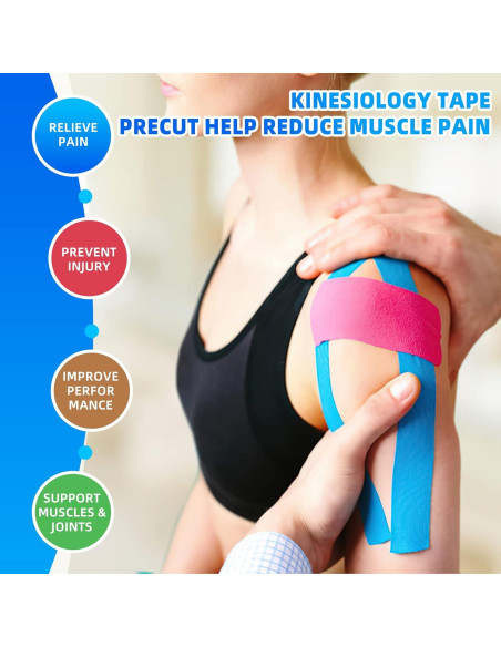 Cinta de Kinesiología PHYTOP - 80 Tiras Precortadas 25.4x5.1cm