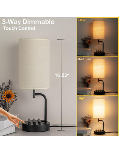 Lámpara de Mesa Dimmable Dreamholder con USB y Control Táctil 2