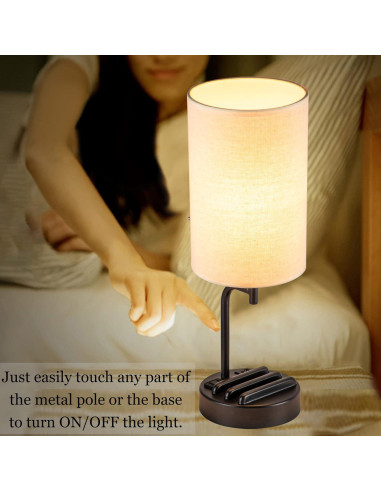 Lámpara de Mesa Dimmable Dreamholder con USB y Control Táctil