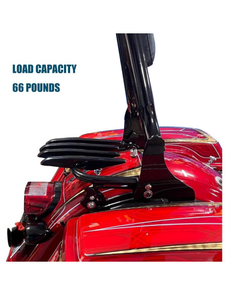 Soporte de Equipaje Desmontable DreDoggMoto Negro para Harley Touring 2009-2024