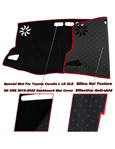 Cubierta de Tablero KEEGTBOX para Toyota Corolla Sedan 2019-2022 Bisel Rojo 2