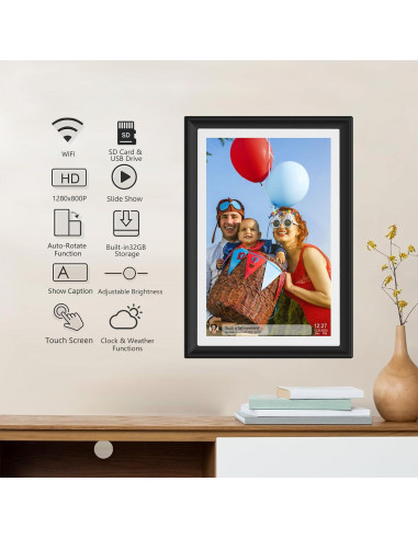 Marco de Fotos Digital Moonka 10.1" WiFi 32GB Pantalla HD