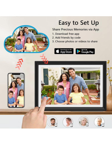 Marco de Fotos Digital Moonka 10.1" WiFi 32GB Pantalla HD