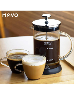Cafetera Prensa Francesa MAVO Acero Inoxidable 350ml 2 Filtros 2