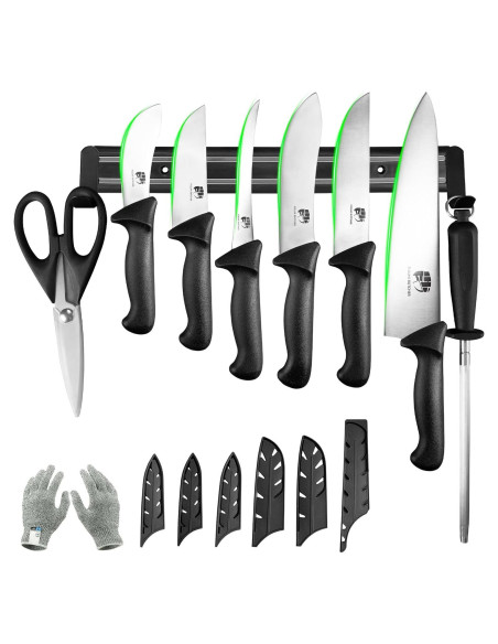 Juego de cuchillos de cocina Fullhi 10" acero inoxidable antideslizante