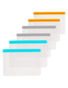 6 Bolsas de Almacenamiento de Alimentos Reutilizables Xinjoduz