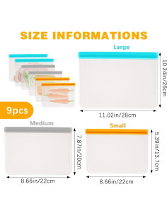 6 Bolsas de Almacenamiento de Alimentos Reutilizables Xinjoduz 2