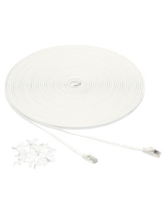 Cable Ethernet RJ45 Cat 7 Amazon Basics 30.48m Blanco con Clavos