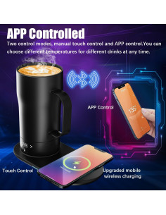 Taza de café inteligente LEGARDLILIU 18 oz autocalentable 2