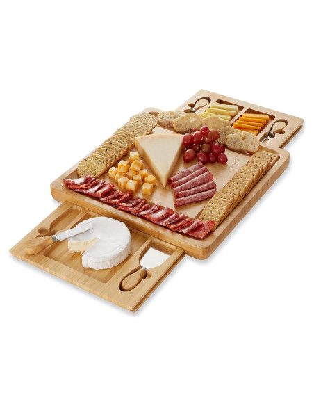 Juego de tabla de queso de bambú Casafield con utensilios