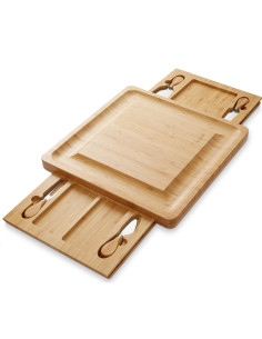Juego de tabla de queso de bambú Casafield con utensilios 2