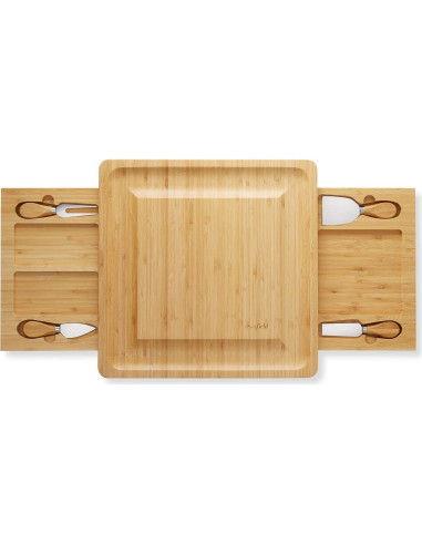 Juego de tabla de queso de bambú Casafield con utensilios