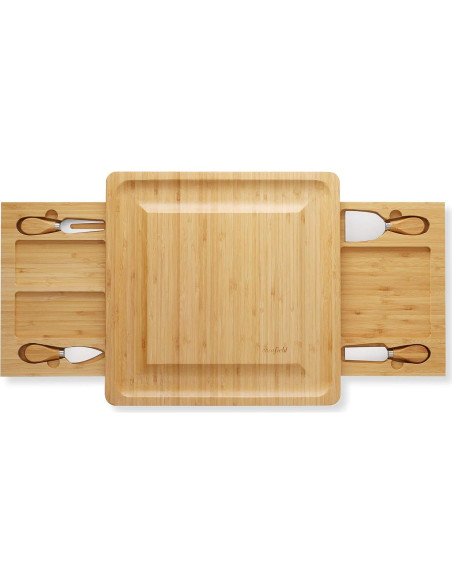 Juego de tabla de queso de bambú Casafield con utensilios