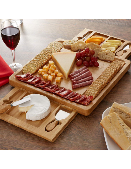 Juego de tabla de queso de bambú Casafield con utensilios
