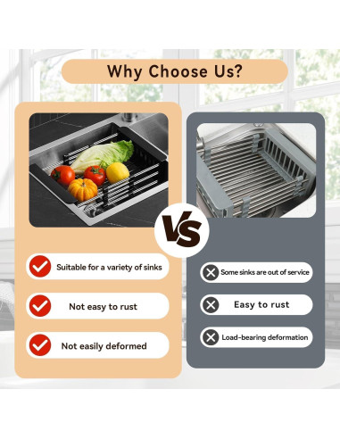 Escurridor de Platos Retráctil Cyrank de Acero Inoxidable Negro